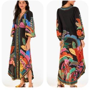 Farm Rio black cool leopards Maxi Dress